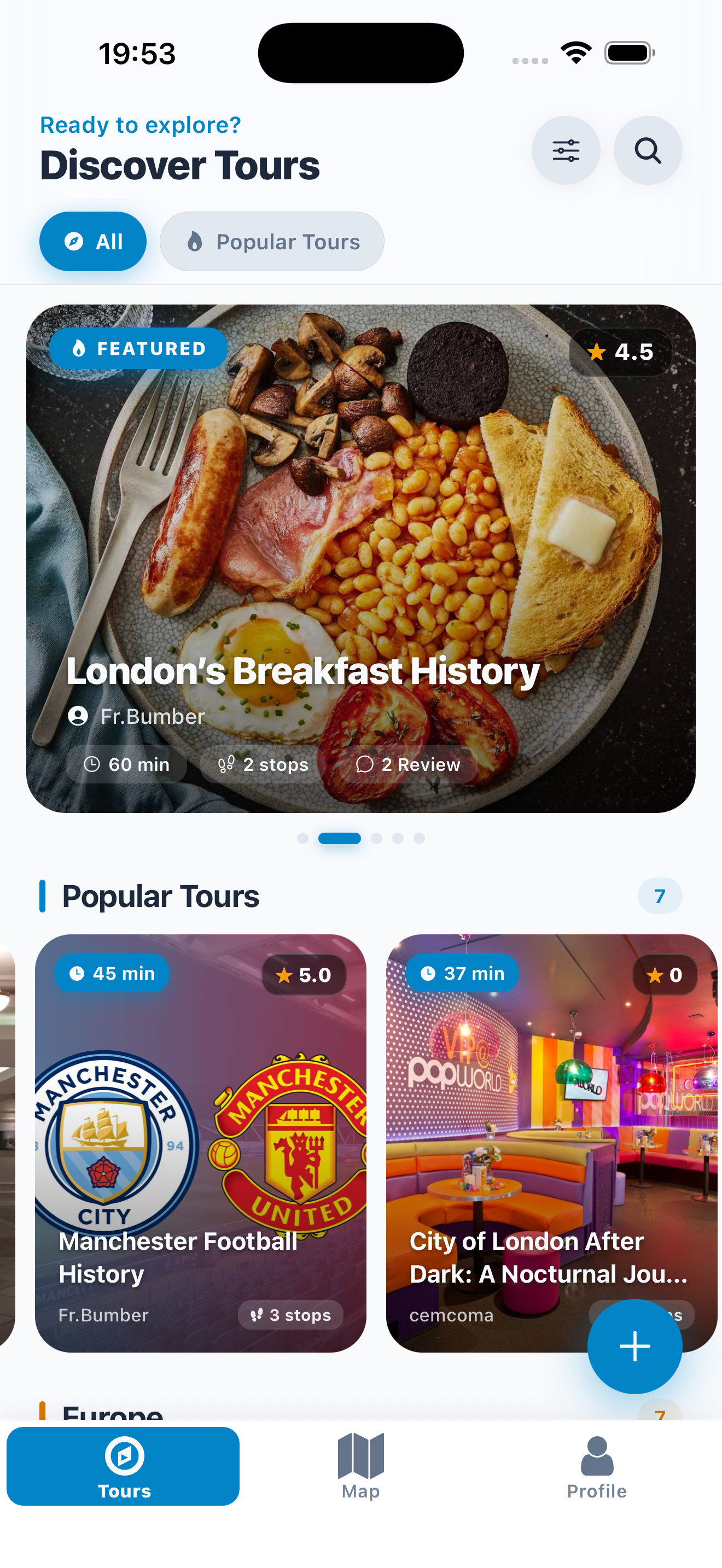 Odyssey discover tours screen preview